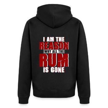 I Am The Reason Why All The Rum Is Gone 4 - Unisex Premium Bio Zip Hoodie - Schwarz - Hinten - Nico (187cm)