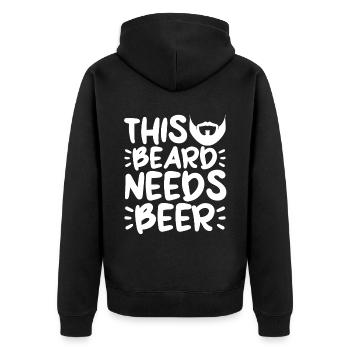 Cette barbe a besoin de bière 4 - Veste à capuche bio Premium Unisexe - noir - Dos - Nico (187cm)