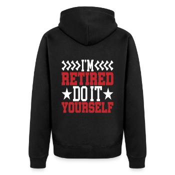 I'm retired, do it yourself 7 - Unisex Premium Bio Zip Hoodie - Schwarz - Hinten - Nico (187cm)