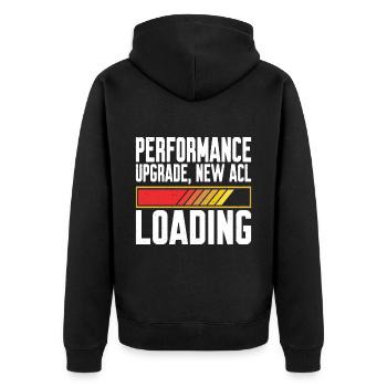 Performance Upgrade, New Acl Loading 5 - Unisex Premium Bio Zip Hoodie - Schwarz - Hinten - Nico (187cm)