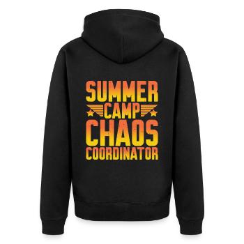 Coordonnatrice du camp d’été Chaos 7 - Veste à capuche bio Premium Unisexe - noir - Dos - Nico (187cm)