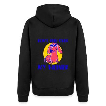 Don't Trip Over My Weiner 4 - Unisex Premium Organic Zip Hoodie - black - Back - Nico (187cm)