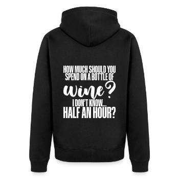 Combien devriez-vous dépenser pour une bouteille de vin? - Veste à capuche bio Premium Unisexe - noir - Dos - Nico (187cm)