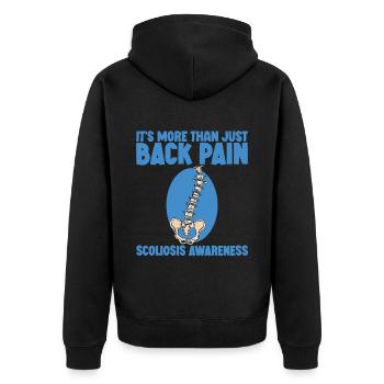 Its More Than Just Back Pain, Scoliosis Awareness2 - Unisex Premium Organic Zip Hoodie - black - Back - Nico (187cm)