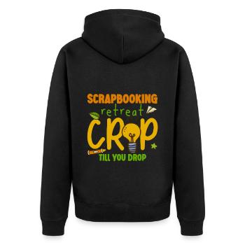 Scrapbooking Retreat Crop jusqu’à ce que vous tombiez 3 - Veste à capuche bio Premium Unisexe - noir - Dos - Nico (187cm)