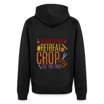 Scrapbooking Retreat Crop jusqu’à ce que vous laissiez tomber 4 - Veste à capuche bio Premium Unisexe - noir - Dos - Nico (187cm)