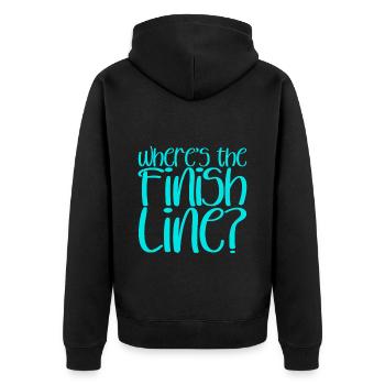 Where's The Finish Line 3 - Unisex Premium Organic Zip Hoodie - black - Back - Nico (187cm)