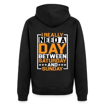 J’ai vraiment besoin d’une journée entre samedi et dimanche - Veste à capuche bio Premium Unisexe - noir - Dos - Nico (187cm)
