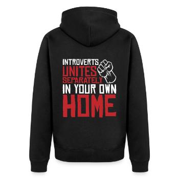 Introvertis s’unit séparément dans votre propre maison 3 - Veste à capuche bio Premium Unisexe - noir - Dos - Nico (187cm)