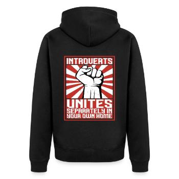 Introvertis s’unit séparément dans votre propre maison 2 - Veste à capuche bio Premium Unisexe - noir - Dos - Nico (187cm)