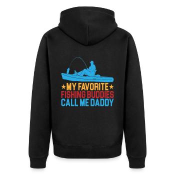 Mes copains de pêche préférés appelez-moi papa 4 - Veste à capuche bio Premium Unisexe - noir - Dos - Nico (187cm)