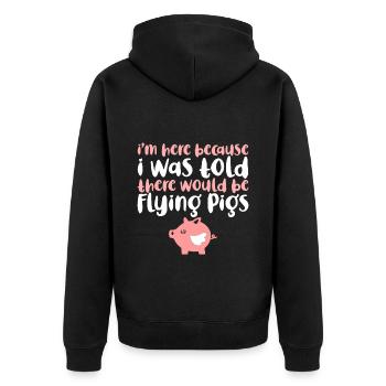 On m’a dit qu’il y aurait des cochons volants 4 - Veste à capuche bio Premium Unisexe - noir - Dos - Nico (187cm)
