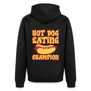 Champion de la consommation de hot-dogs 5 - Veste à capuche bio Premium Unisexe - noir - Dos - Nico (187cm)