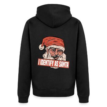 I Identify As Santa 7 - Unisex Premium Organic Zip Hoodie - black - Back - Nico (187cm)