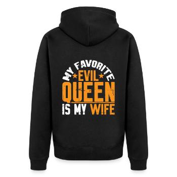 My Favorite Evil Queen Is My Wife 10 - Unisex Premium Organic Zip Hoodie - black - Back - Nico (187cm)