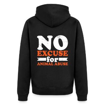 Aucune excuse pour la maltraitance animale 6 - Veste à capuche bio Premium Unisexe - noir - Dos - Nico (187cm)