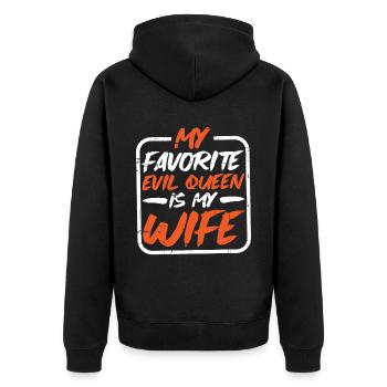 My Favorite Evil Queen Is My Wife 9 - Unisex Premium Organic Zip Hoodie - black - Back - Nico (187cm)