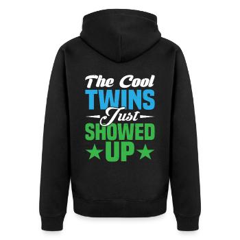 The Cool Twins Just Showed Up 13 - Unisex Premium Organic Zip Hoodie - black - Back - Nico (187cm)