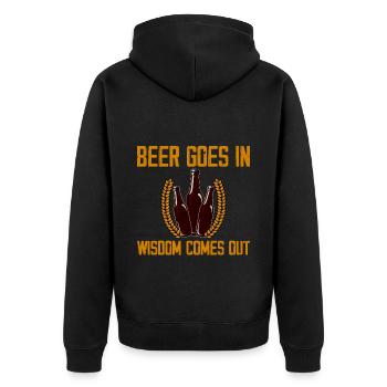La bière entre, la sagesse sort 4 - Veste à capuche bio Premium Unisexe - noir - Dos - Nico (187cm)