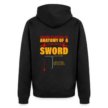 Combat à l’épée 101 Anatomie d’une épée 3 - Veste à capuche bio Premium Unisexe - noir - Dos - Nico (187cm)