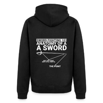 Sword Fighting 101 Anatomy Of A Sword 2 - Unisex Premium Organic Zip Hoodie - black - Back - Nico (187cm)