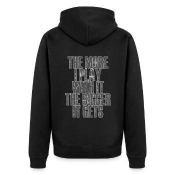 The more I play with it, the bigger it gets 2 - Unisex Premium Organic Zip Hoodie - black - Back - Nico (187cm)