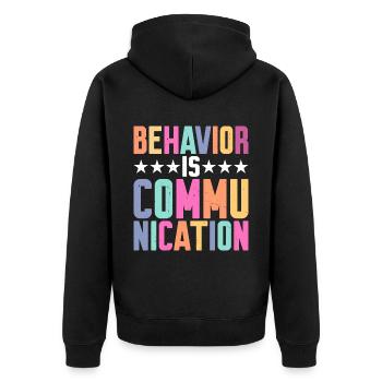 Le comportement est la communication 7 - Veste à capuche bio Premium Unisexe - noir - Dos - Nico (187cm)