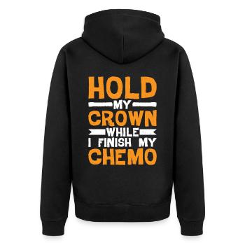 Tenez ma couronne pendant que je termine ma chimio 31 - Veste à capuche bio Premium Unisexe - noir - Dos - Nico (187cm)