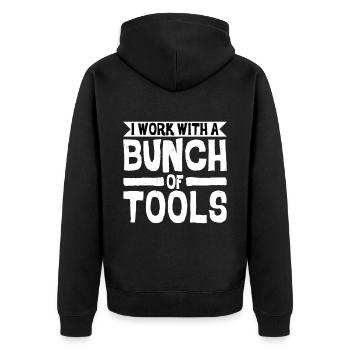 I Work With A Bunch Of Tools 8 - Unisex Premium Bio Zip Hoodie - Schwarz - Hinten - Nico (187cm)