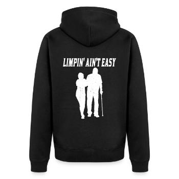 Limpin' Ain't Easy 13 - Unisex Premium Organic Zip Hoodie - black - Back - Nico (187cm)