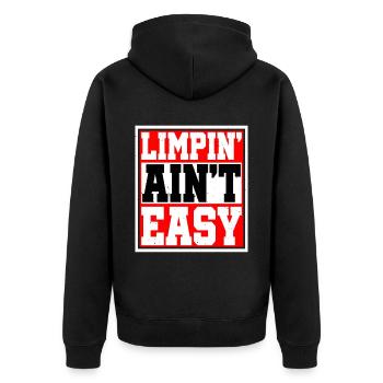 Limpin' Ain't Easy 14 - Unisex Premium Organic Zip Hoodie - black - Back - Nico (187cm)