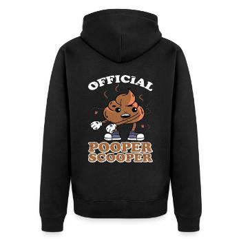 Scooper Pooper officiel 10 - Veste à capuche bio Premium Unisexe - noir - Dos - Nico (187cm)
