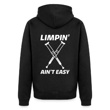 Limpin' Ain't Easy 12 - Unisex Premium Organic Zip Hoodie - black - Back - Nico (187cm)