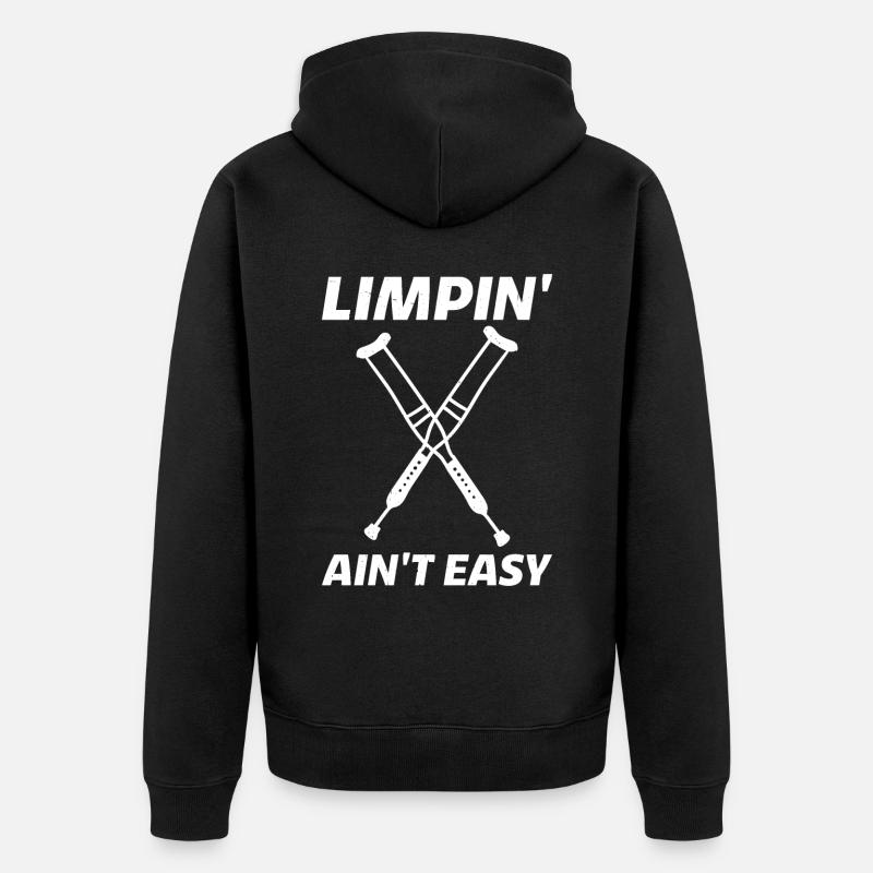 Limpin' Ain't Easy 12 - Unisex Premium Bio Zip Hoodie - Schwarz