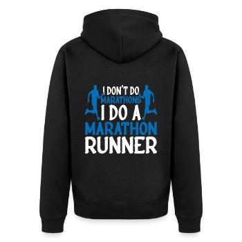 I Don't Do Marathons, I Do A Marathon Runner - Unisex Premium Organic Zip Hoodie - black - Back - Nico (187cm)