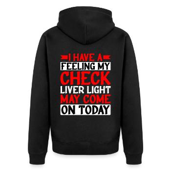 My Check Liver Light peut s’allumer aujourd’hui 2 - Veste à capuche bio Premium Unisexe - noir - Dos - Nico (187cm)