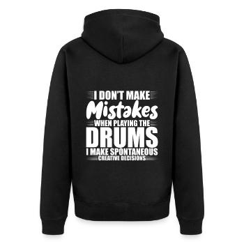 I Don't Make Mistakes When Playing The Drums 3 - Unisex Premium Bio Zip Hoodie - Schwarz - Hinten - Nico (187cm)