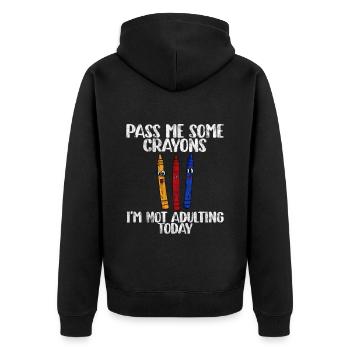 Passez-moi quelques crayons, je ne suis pas adulte aujourd’hui - Veste à capuche bio Premium Unisexe - noir - Dos - Nico (187cm)