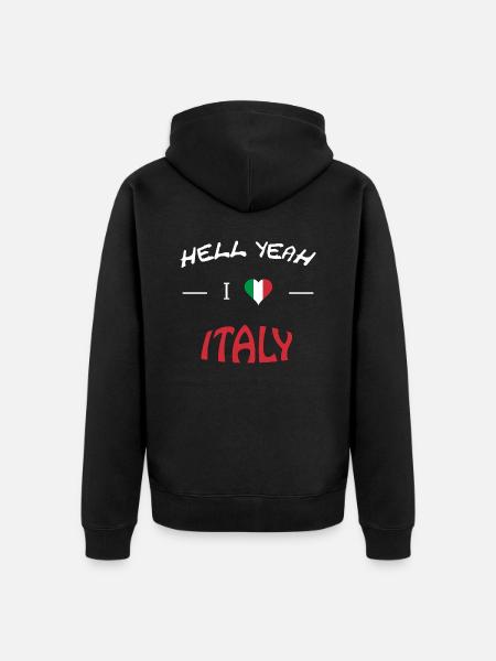 Hell Yeah i love italy - Unisex Premium Bio Zip Hoodie - Schwarz