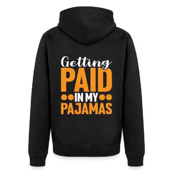 Être payé en pyjama - Veste à capuche bio Premium Unisexe - noir - Dos - Nico (187cm)