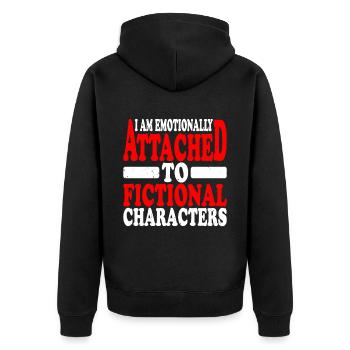 I Am Emotionally Attached To Fictional Characters2 - Unisex Premium Organic Zip Hoodie - black - Back - Nico (187cm)