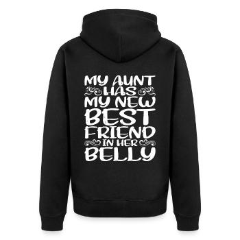 Ma tante a ma nouvelle meilleure amie dans le ventre - Veste à capuche bio Premium Unisexe - noir - Dos - Nico (187cm)