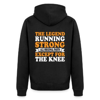 All Original Parts Except For The Knee 3 - Unisex Premium Organic Zip Hoodie - black - Back - Nico (187cm)