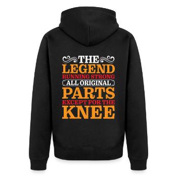 All Original Parts Except For The Knee 2 - Unisex Premium Organic Zip Hoodie - black - Back - Nico (187cm)