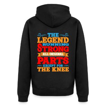 All Original Parts Except For The Knee - Unisex Premium Organic Zip Hoodie - black - Back - Nico (187cm)