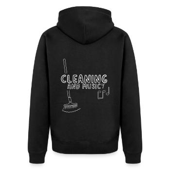 Nettoyage et musique 3 - Veste à capuche bio Premium Unisexe - noir - Dos - Nico (187cm)
