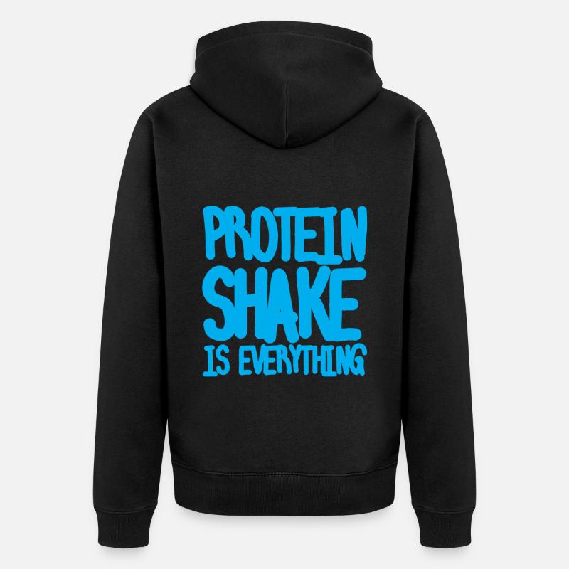 Le shake protéiné est tout - Veste à capuche bio Premium Unisexe - noir