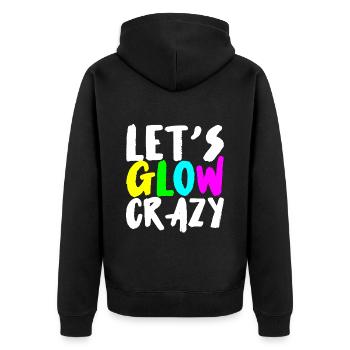 Let's Glow Crazy 3 - Unisex Premium Organic Zip Hoodie - black - Back - Nico (187cm)
