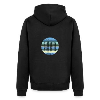 Ski Kollektion Retro - Unisex Premium Bio Zip Hoodie - Schwarz - Hinten - Nico (187cm)