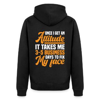 Une fois que j’ai une attitude, cela me prend 3-5 jours 2 - Veste à capuche bio Premium Unisexe - noir - Dos - Nico (187cm)
